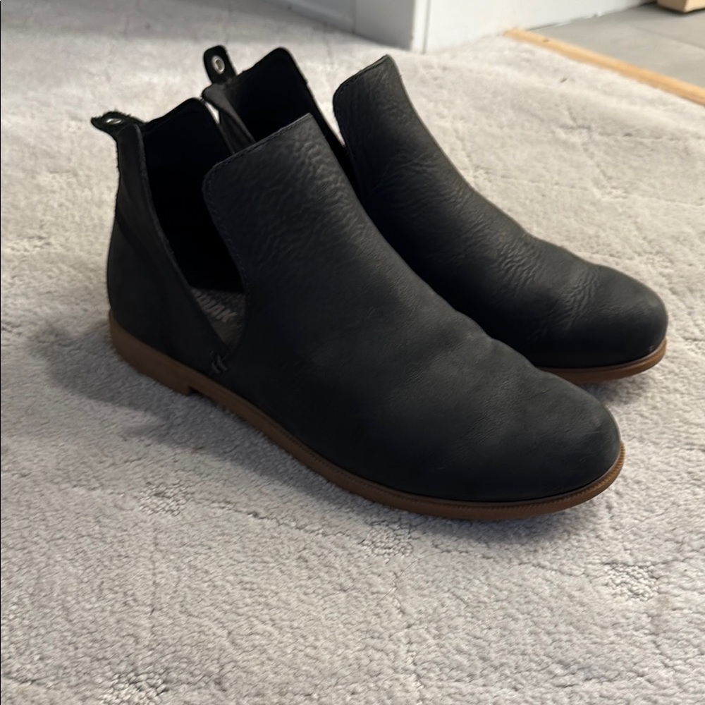 Black Leather Ankle Boots